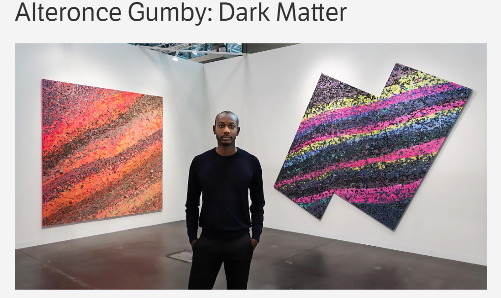 Alteronce Gumby in front of exhibition namedDark Matter